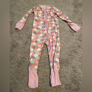 Little sleepies 6-12 month zippy mermaid scales